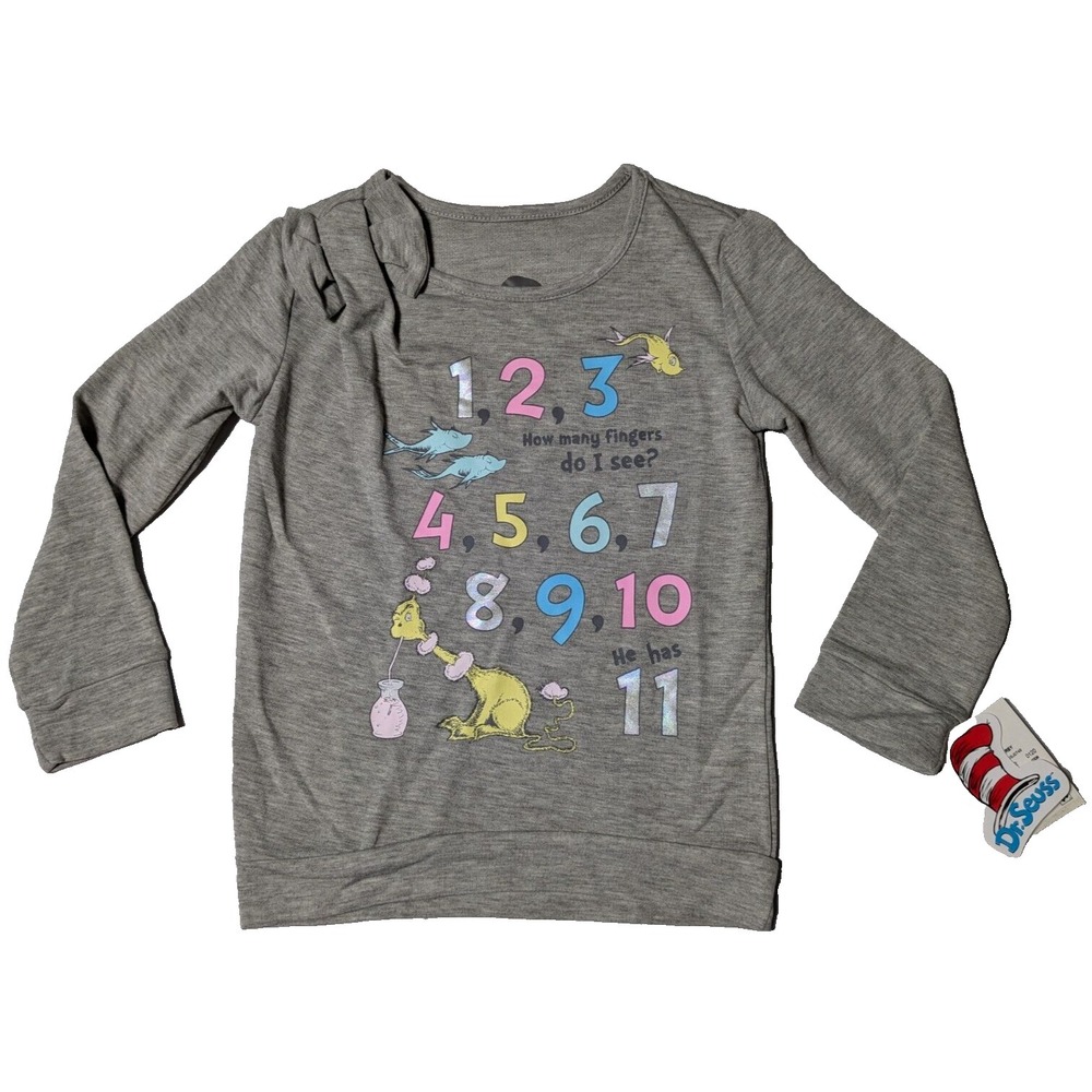 DR. SEUSS 123 HOW MANY FINGERS DO I SEE? Toddler 5T Lightweight Sweatshirt NEW